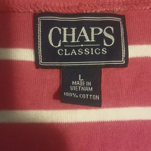 CHAPS by Ralph Lauren CLASSICS Pink & White  Button up Shirt - Picture 2 of 4